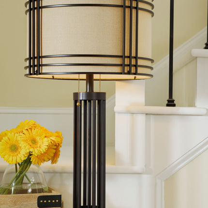 Hanswell - Metal Table Lamp  - Dark Brown