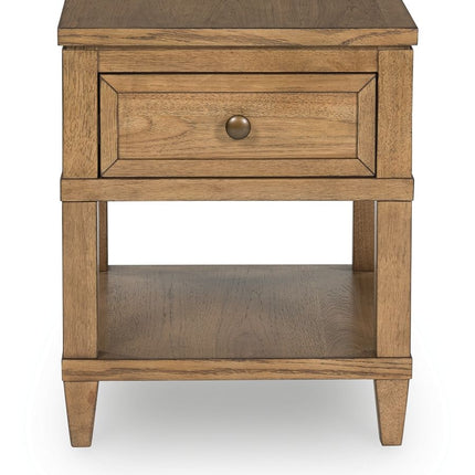 Sharlance - Rectangular End Table - Light Brown