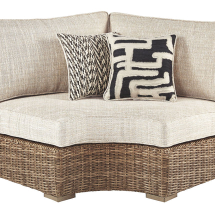 Beachcroft - Curved Corner Chair w/Cushion - Beige