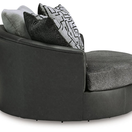 Brixley Pier - Oversized Swivel Accent Chair - Graphite