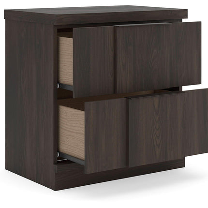Shaehartin - Two Drawer Night Stand - Dark Brown