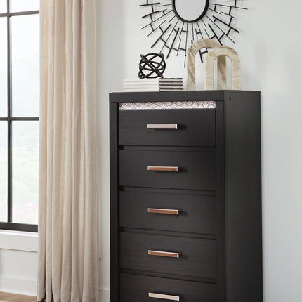 Shoralli - Five Drawer Chest - Black