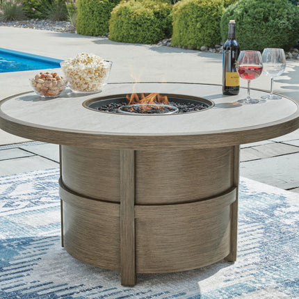 Rainier Ranch - Round Fire Pit Table - Beige