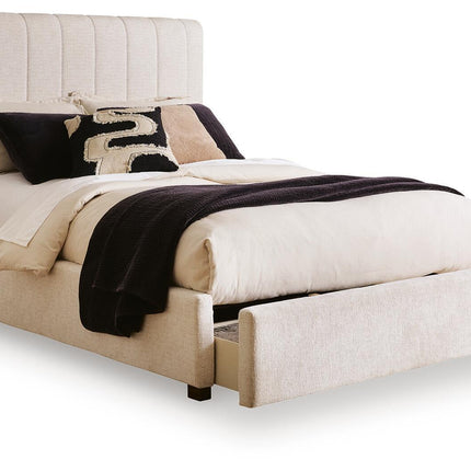 Shoralli - Queen Upholstered Storage Bed - Beige