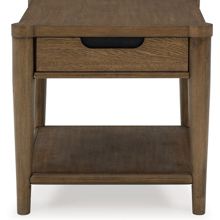 Roanhowe - Rectangular End Table - Brown