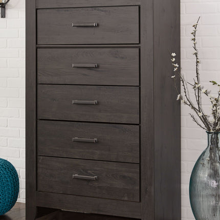 Brinxton - Five Drawer Chest - Charcoal