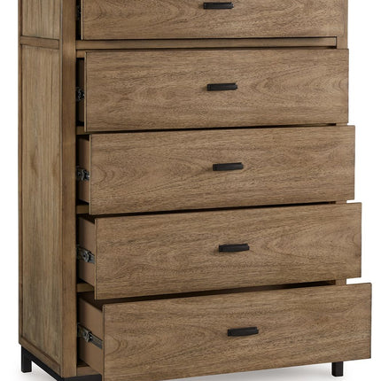 Tomtyn - Five Drawer Chest - Light Brown