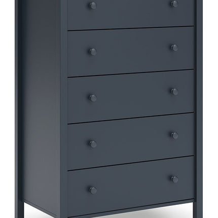 Simmenfort - Five Drawer Chest - Navy Blue