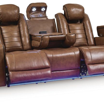 Gruaro - Power Reclining Sofa With Adjustable Headrest - Amber