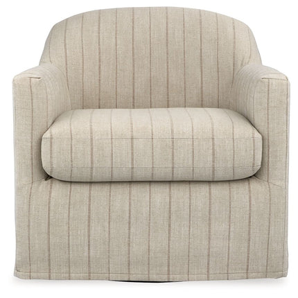 Valwick - Swivel Accent Chair - Cream / Brown