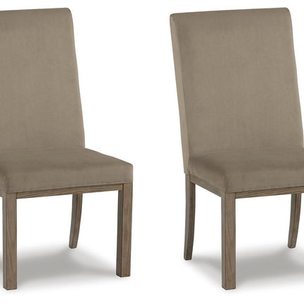 Chrestner - Dining UPH Side Chair (Set of 2) - Gray / Brown