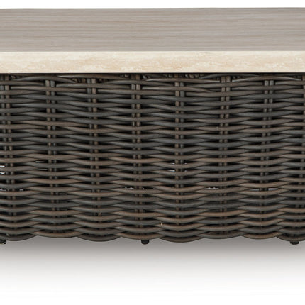 Kimora - Rectangular Cocktail Table - Beige / Dark Brown