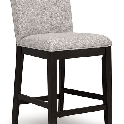 Neymorton - 5 Pc. - Rectangular Dining Room Counter Table, 4 Barstools - Dark Grayish Brown