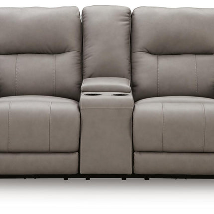 Real Moments - Power Reclining Loveseat With Audio Seating - Ash