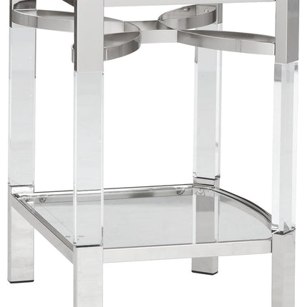 Chaseton - Accent Table - Clear / Silver Finish