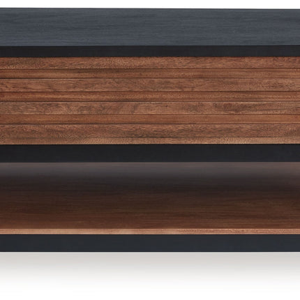 Kallari - Lift Top Cocktail Table - Warm Brown / Black