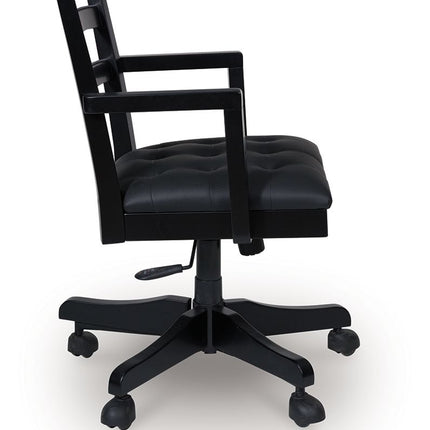Wildenauer - Home Office Swivel Desk Chair - Brown / Black