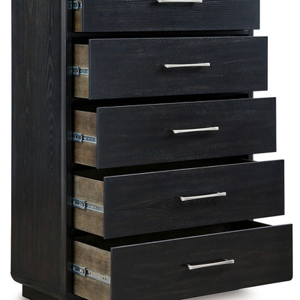 Rowanbeck - Five Drawer Chest - Black