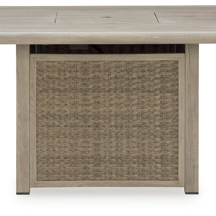 Cliff Trails - Square Fire Pit Table - Beige
