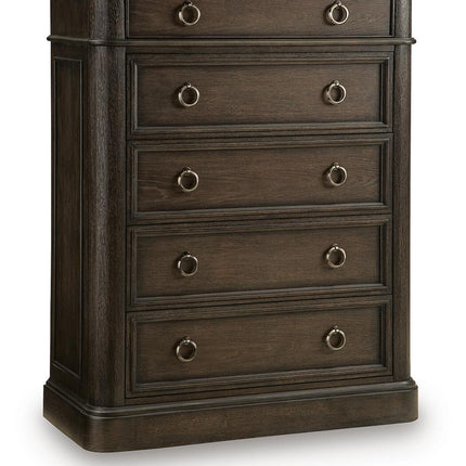Wickenger - Five Drawer Chest - Dark Brown