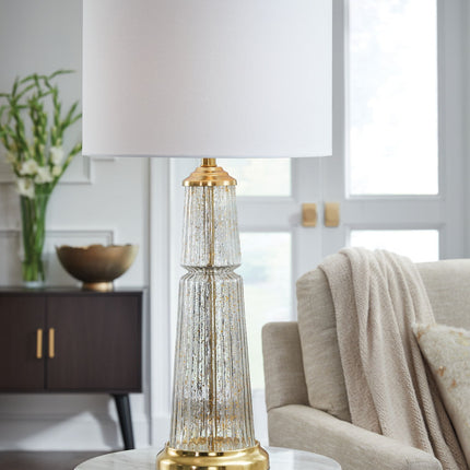 Bakersboro - Glass Table Lamp - Clear / Gold Finish