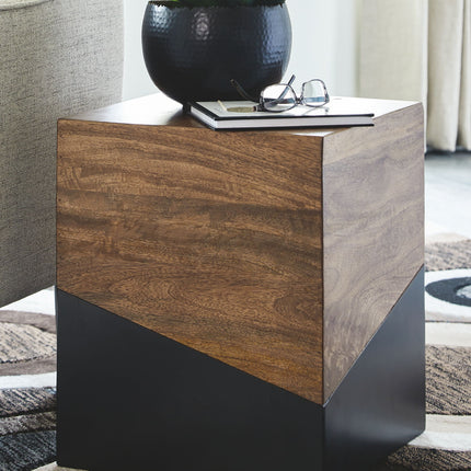 Trailbend - Accent Table - Brown / Gunmetal
