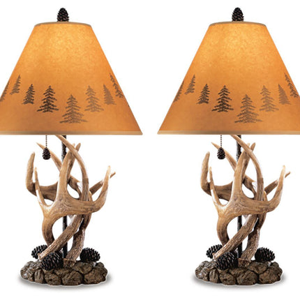 Derek - Poly Table Lamp (Set of 2) - Brown