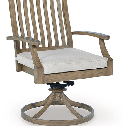 Rainier Ranch - Swivel Chair With Cushion (Set of 2) - Brown / Beige