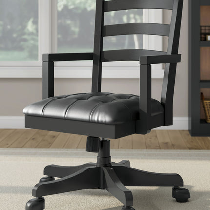 Wildenauer - Home Office Swivel Desk Chair - Brown / Black