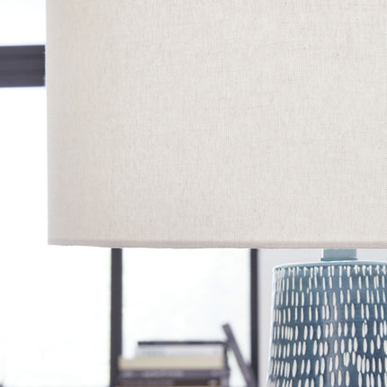 Schylarmont - Metal Table Lamp - Antique Gray / White