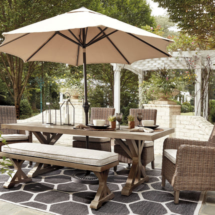 Beachcroft - Rect Dining Table W/Umb Opt