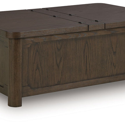 Breckington - Cocktail Table With Storage - Dark Brown