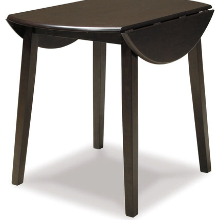 Hammis - Round DRM Drop Leaf Table - Dark Brown