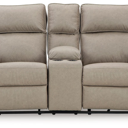 Lavenhorne - Dbl Rec Loveseat W/Console - Pebble