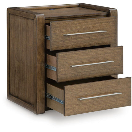 Marxmore - Three Drawer Night Stand - Brown