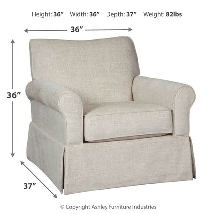 Searcy - Swivel Glider Accent Chair - Quartz