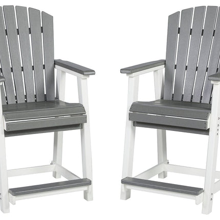 Transville - Barstool (Set of 2) - Gray / White