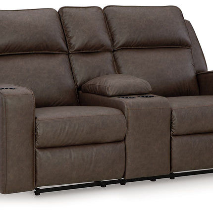 Lavenhorne - Dbl Rec Loveseat W/Console - Granite