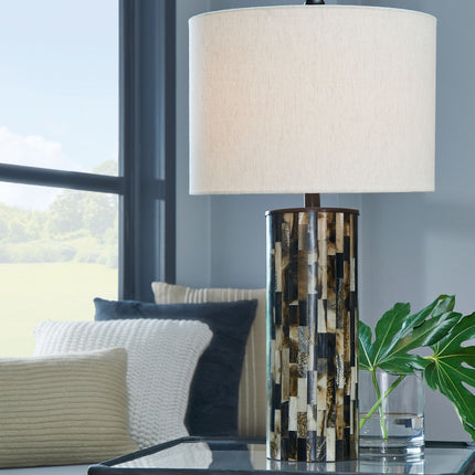 Ellford - Poly Table Lamp - Black / Brown / Cream