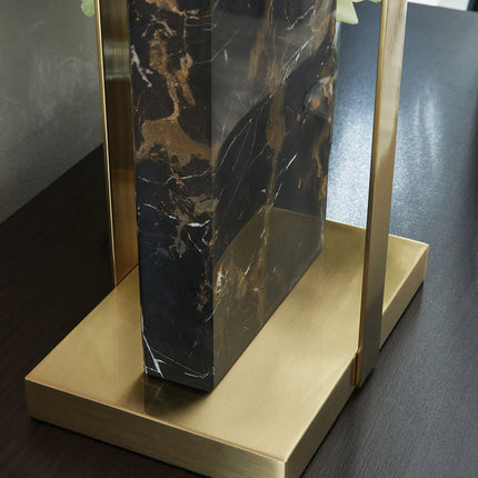 Neonish - Marble Table Lamp - Black / Gold Finish