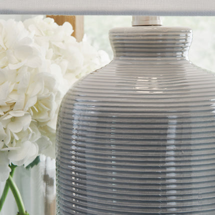 Wimlow - Ceramic Table Lamp - Gray Blue