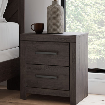 Prendonea - Two Drawer Night Stand - Charcoal