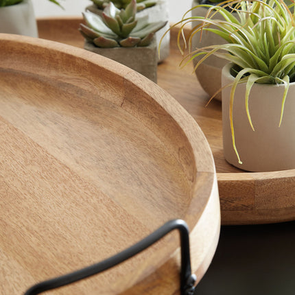 Jocelyne - Tray Set (Set of 2) - Brown / Black