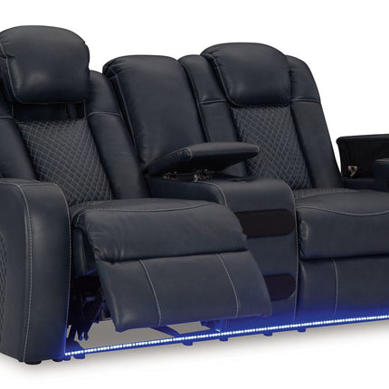 Fyne-dyme - Power Reclining Loveseat With Console/Adj Hdrst