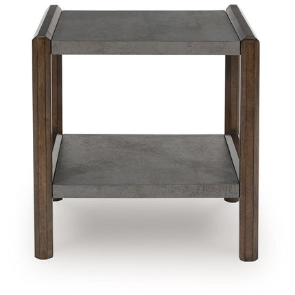 Kallenny - Rectangular End Table - Brown / Gray