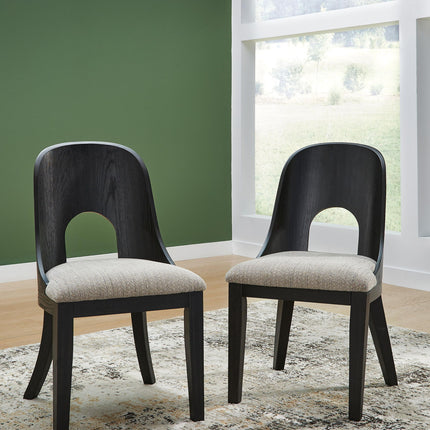 Rowanbeck - Dining Upholstered Side Chair (Set of 2) - Gray / Black