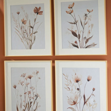 Chettings - Wall Art Set (Set of 4) - Beige / Gray / Blush