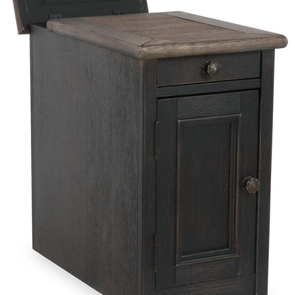 Tyler Creek - Chair Side End Table - Grayish Brown / Black