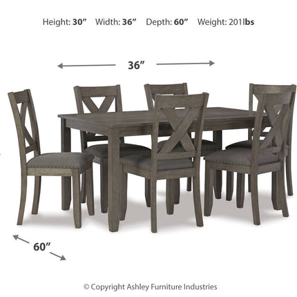 Caitbrook - RECT DRM Table Set (Set of 7) - Gray