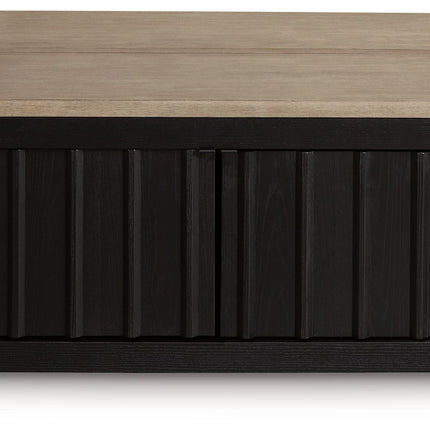 Rylandyn - Lift Top Cocktail Table - Black / Light Brown